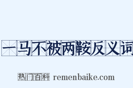 一马不被两鞍反义词是什么意思的图片